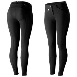 Horze Grand Prix Womens Classic Hunter Knee Patch Breeches - Black