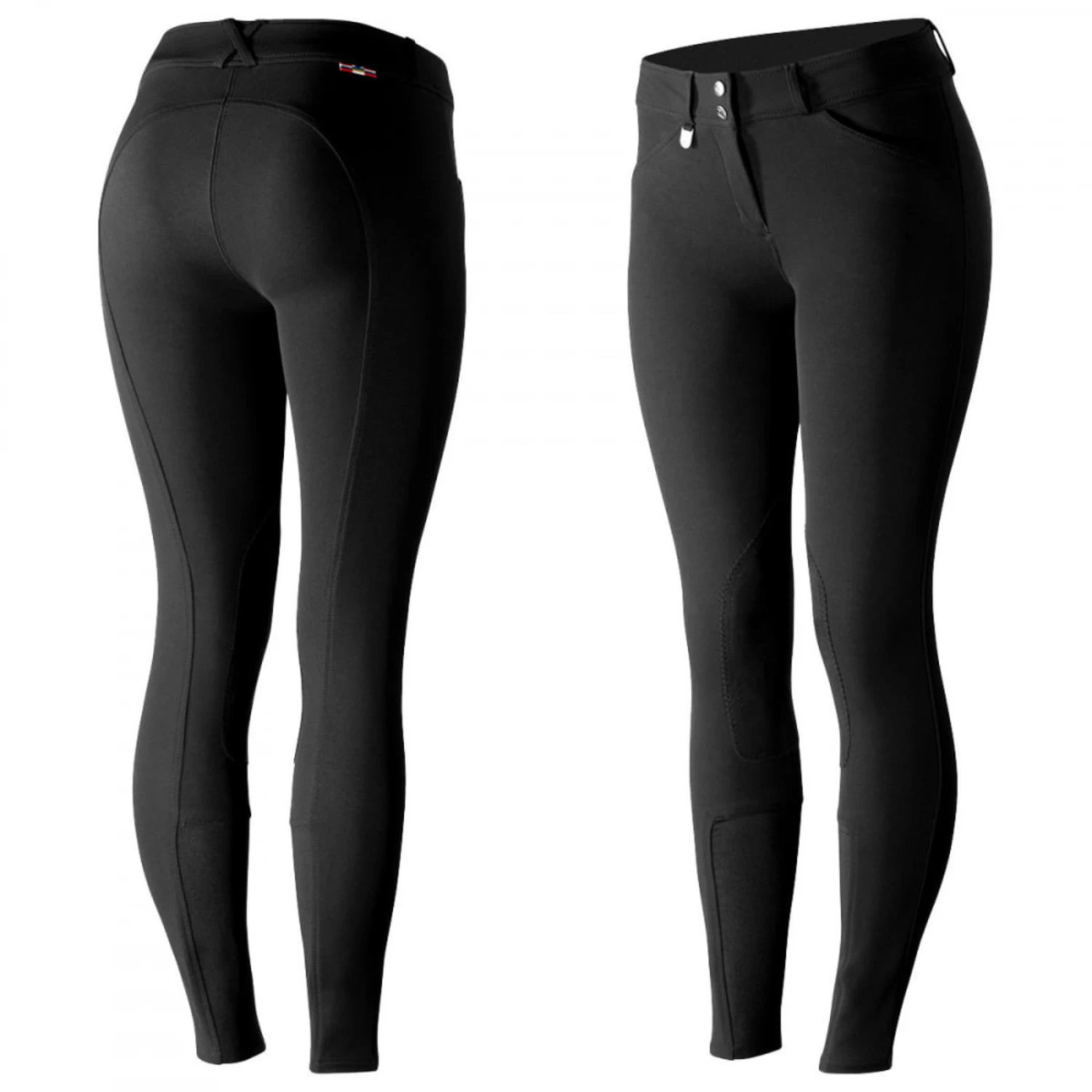 Horze Grand Prix Womens Classic Hunter Knee Patch Breeches - Black