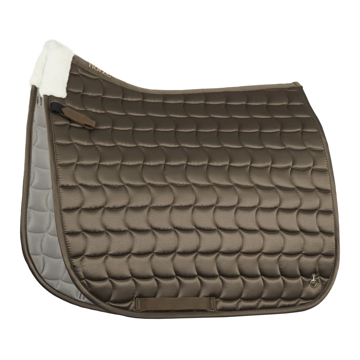 Horze Houston Comfort Fleece Dressage Saddle Pad - Bison Dark Brown