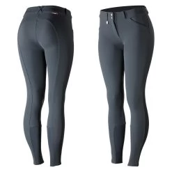 Horze Grand Prix Womens Silicone Knee Patch Breeches - Peacoat Dark Blue