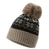 Horze Emily Snowflake Knitted Hat - Black/Desert Taupe