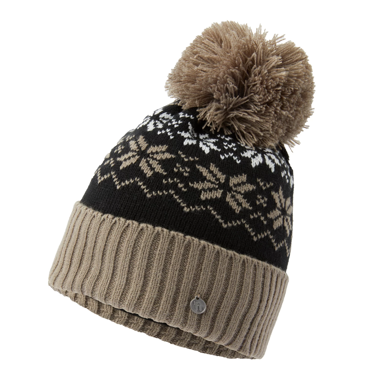 Horze Emily Snowflake Knitted Hat - Rum Raisin Brown/Marsala Red - Image 6