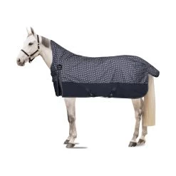 Horze Avalanche Light Weight Turnout Sheet - Dark Navy/Dawn Grey Print