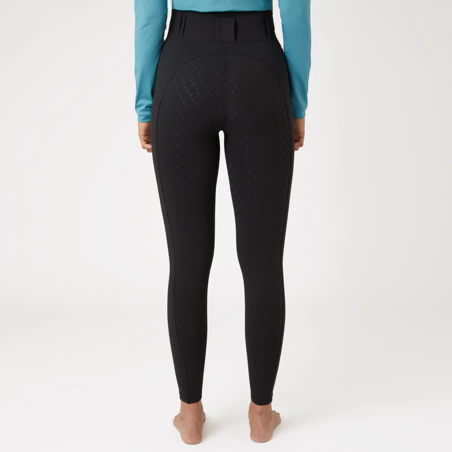 Horze Everly Womens Full Seat Winter Riding Tights - Black - Image 3
