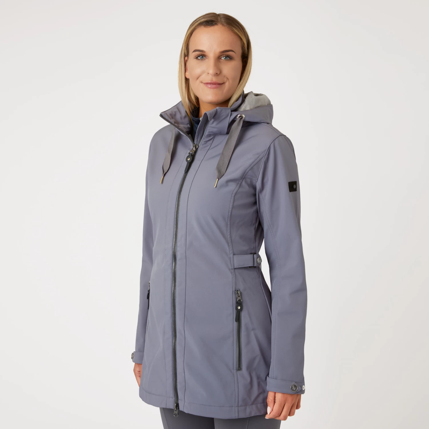 Horze Freya Womens Long Softshell Jacket - Steel Grey - Image 2