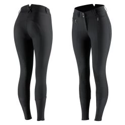 Horze Angelina Womens Knee Patch Breeches - Black