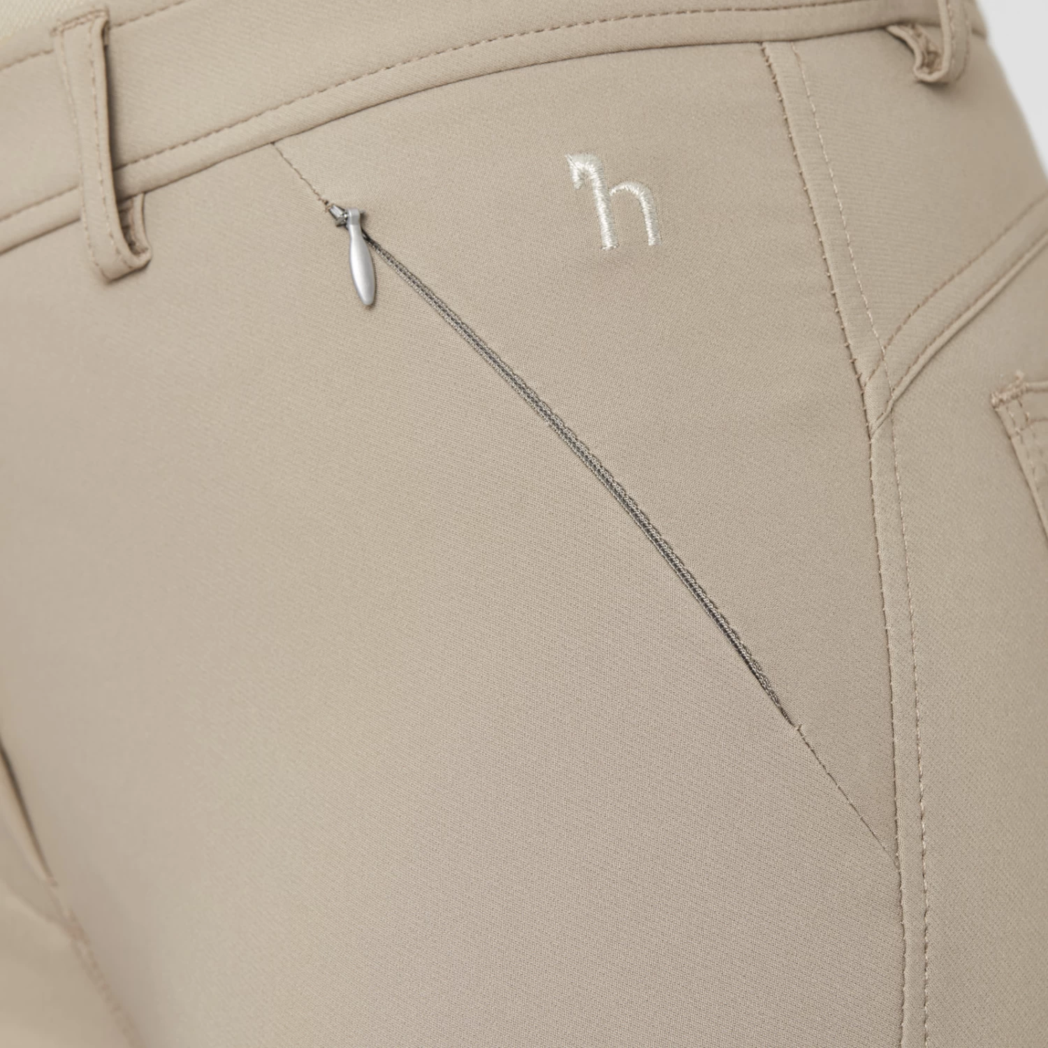 Horze Kaitlin Womens Full Seat Breeches - Plaza Taupe Light Brown - Image 5