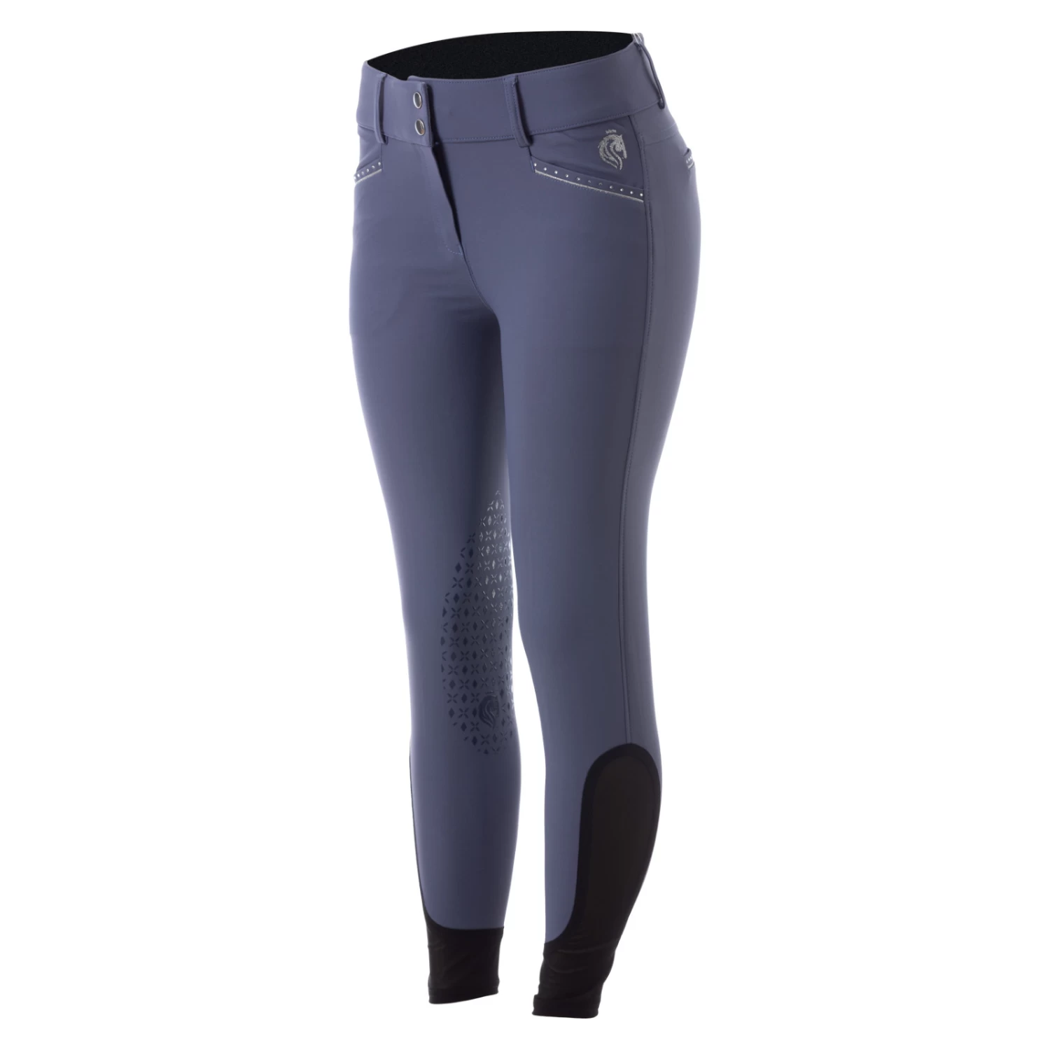 Equinavia Victoria Womens Silicone Knee Patch Breeches - Twilight Blue - Image 4
