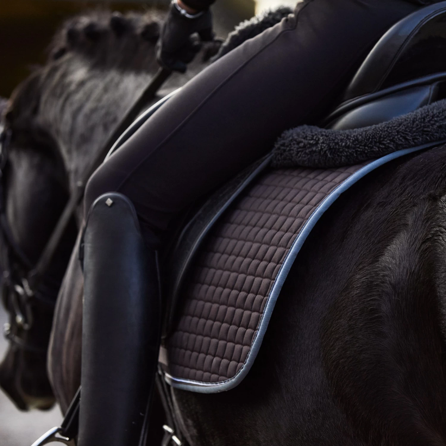 Horze Adepto Dressage Saddle Pad - Dark Brown - Image 5