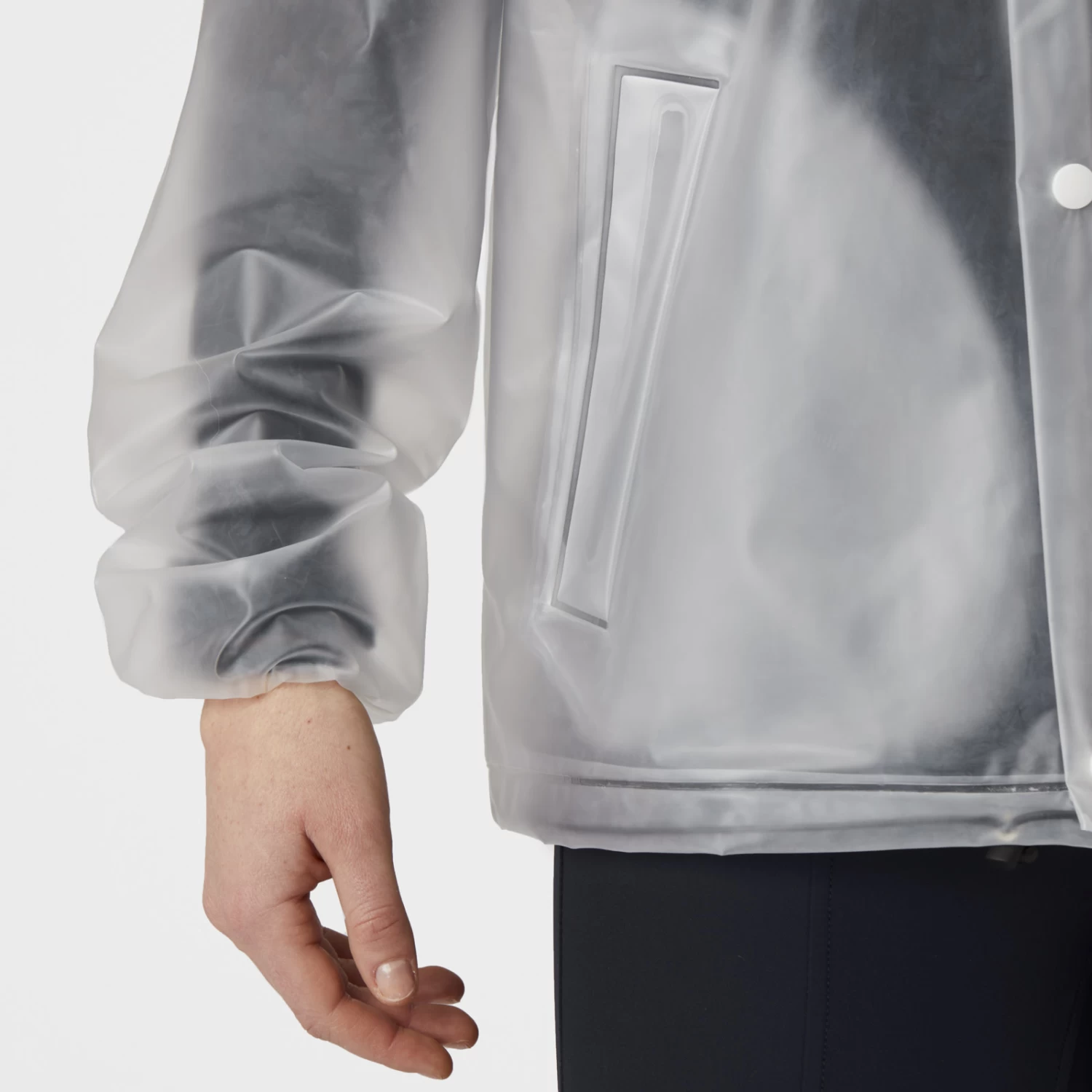 B Vertigo Remi Womens Transparent Rain Coat - Transparent/ Dark Navy - Image 8