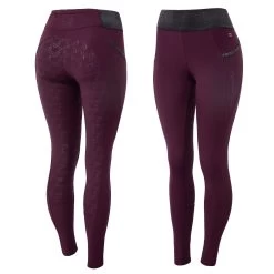 Noel Womens Winter Tights With Black Glitter - Dark Red