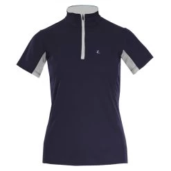 Horze Trista Womens Short Sleeved Technical Sun Shirt - Grape Juice Purple/Vintage Grey