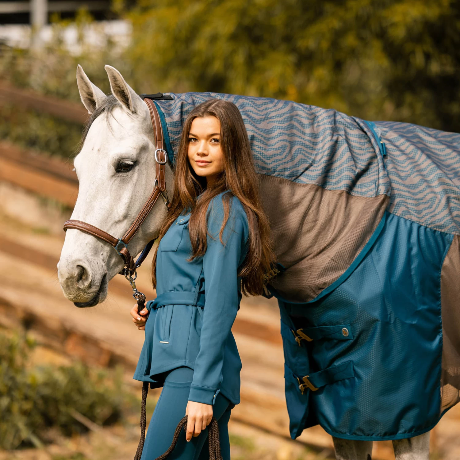 Horze Alyssa Womens Shirt Jacket - Legion Blue - Image 6