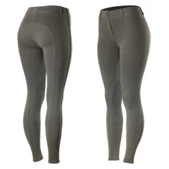 Horze Ella Womens Pull-On Knee Patch Breeches - Dark Grey