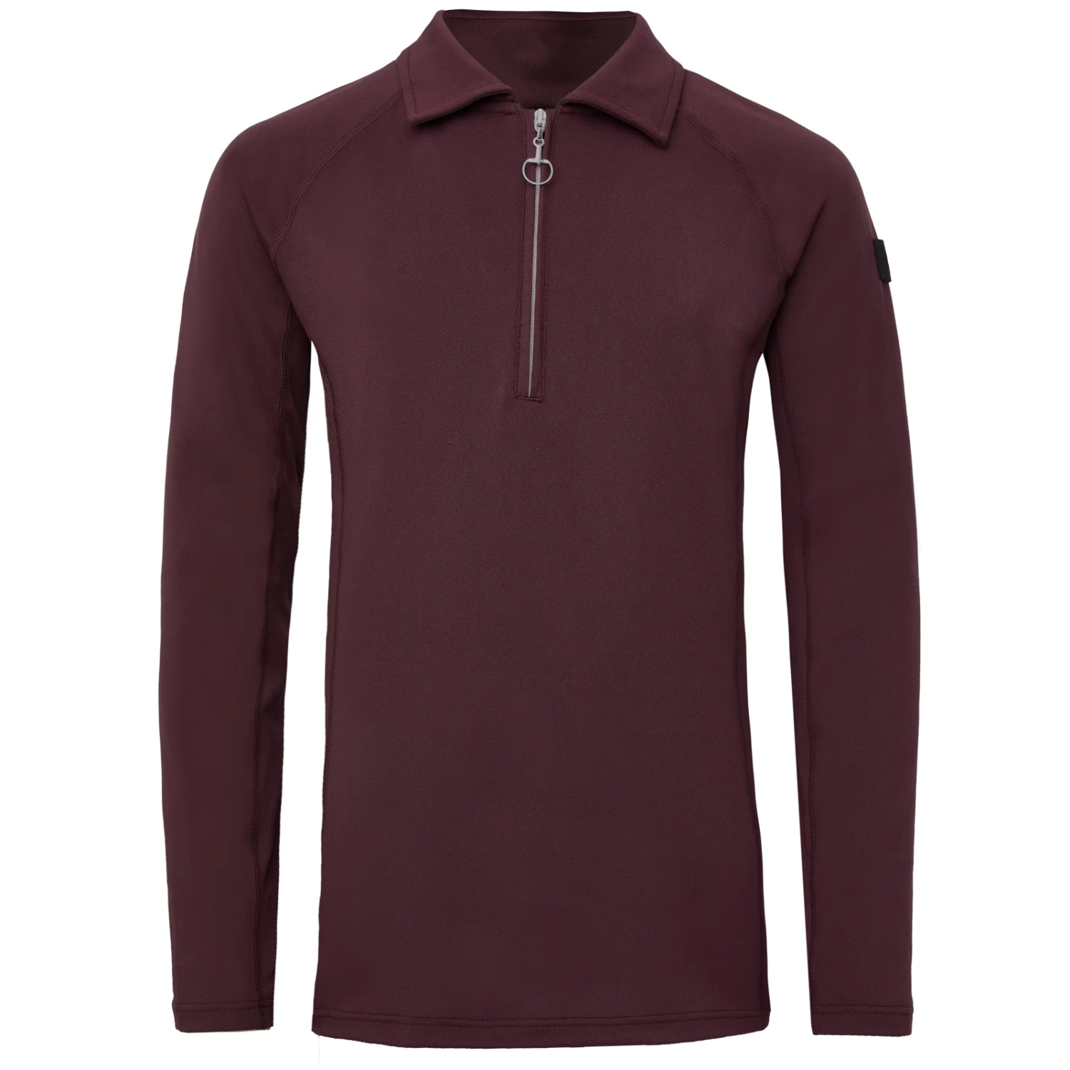 Horze Tiana JR Kids Pique Shirt W/ Long Sleeves - Red Mahogany Burgundy