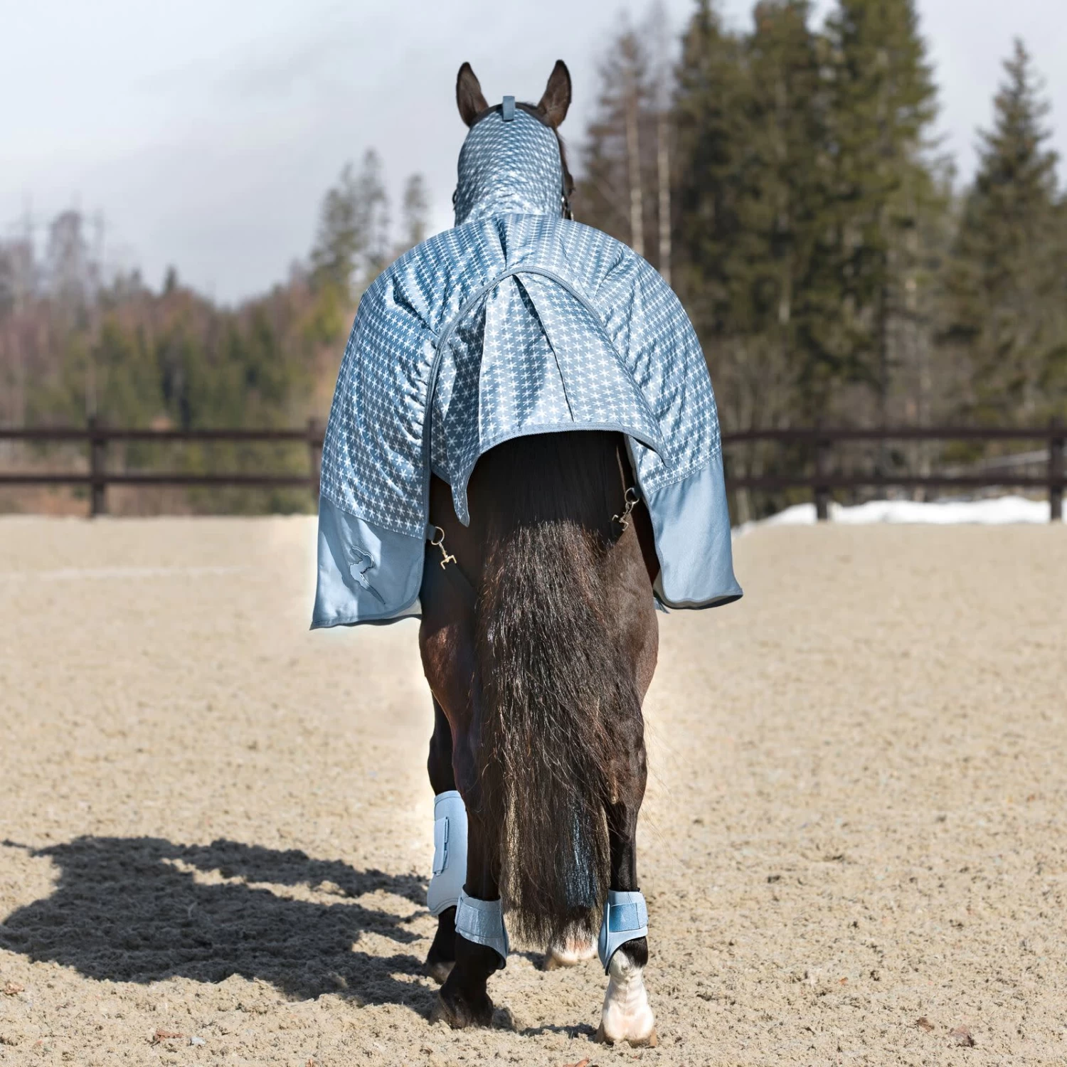 Horze Chicago Fetlock Hind Horse Boots - Cashmere Blue - Image 3