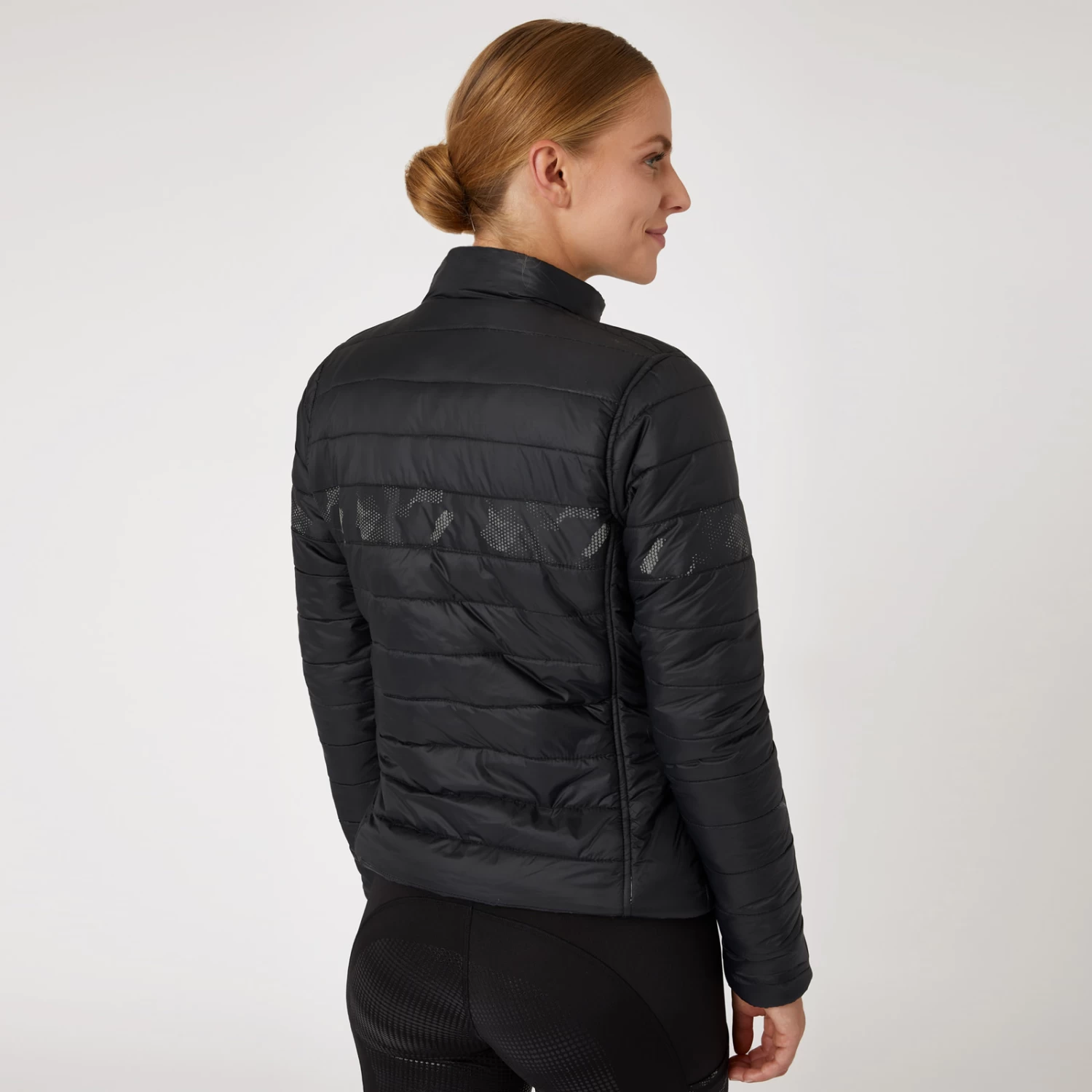 Horze Luminox Womens Padded Jacket With Reflective Print - Black - Image 4