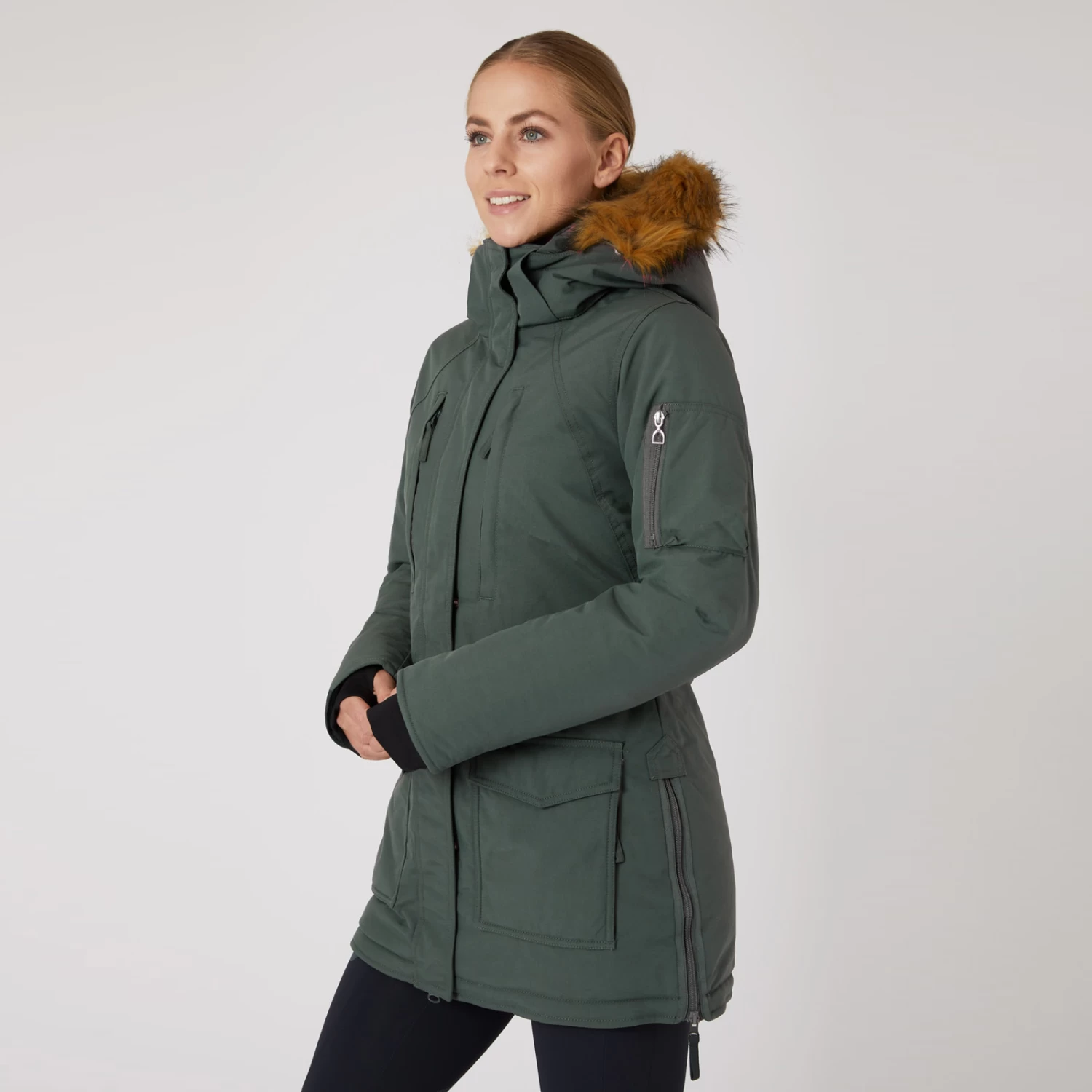 Horze Womens Brooke Long Parka Jacket - Urban Chic - Image 7