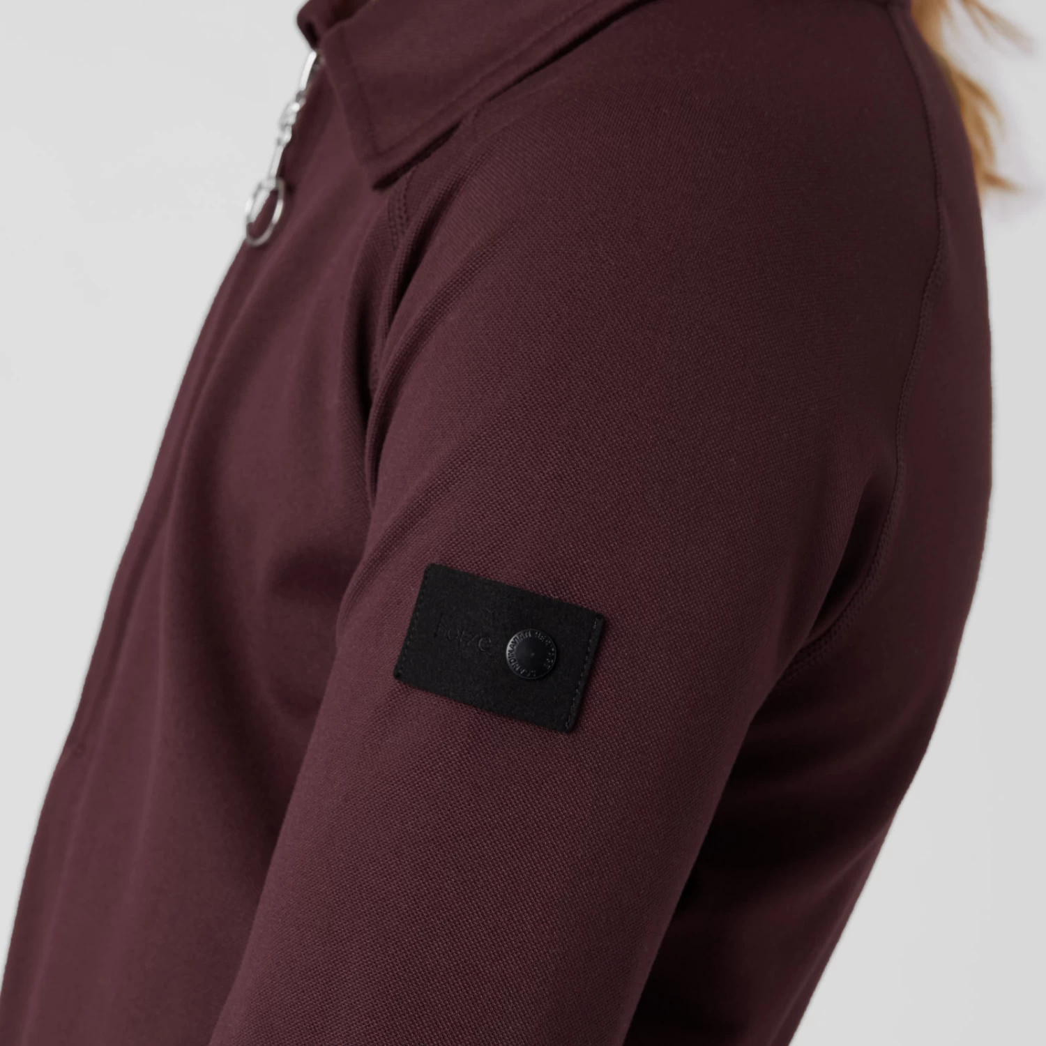 Horze Tiana JR Kids Pique Shirt W/ Long Sleeves - Red Mahogany Burgundy - Image 6