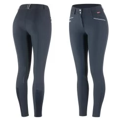 B Vertigo Patricia Womens High-Waist Breeches W/ Silicone Knee Patch - Dark Navy/White