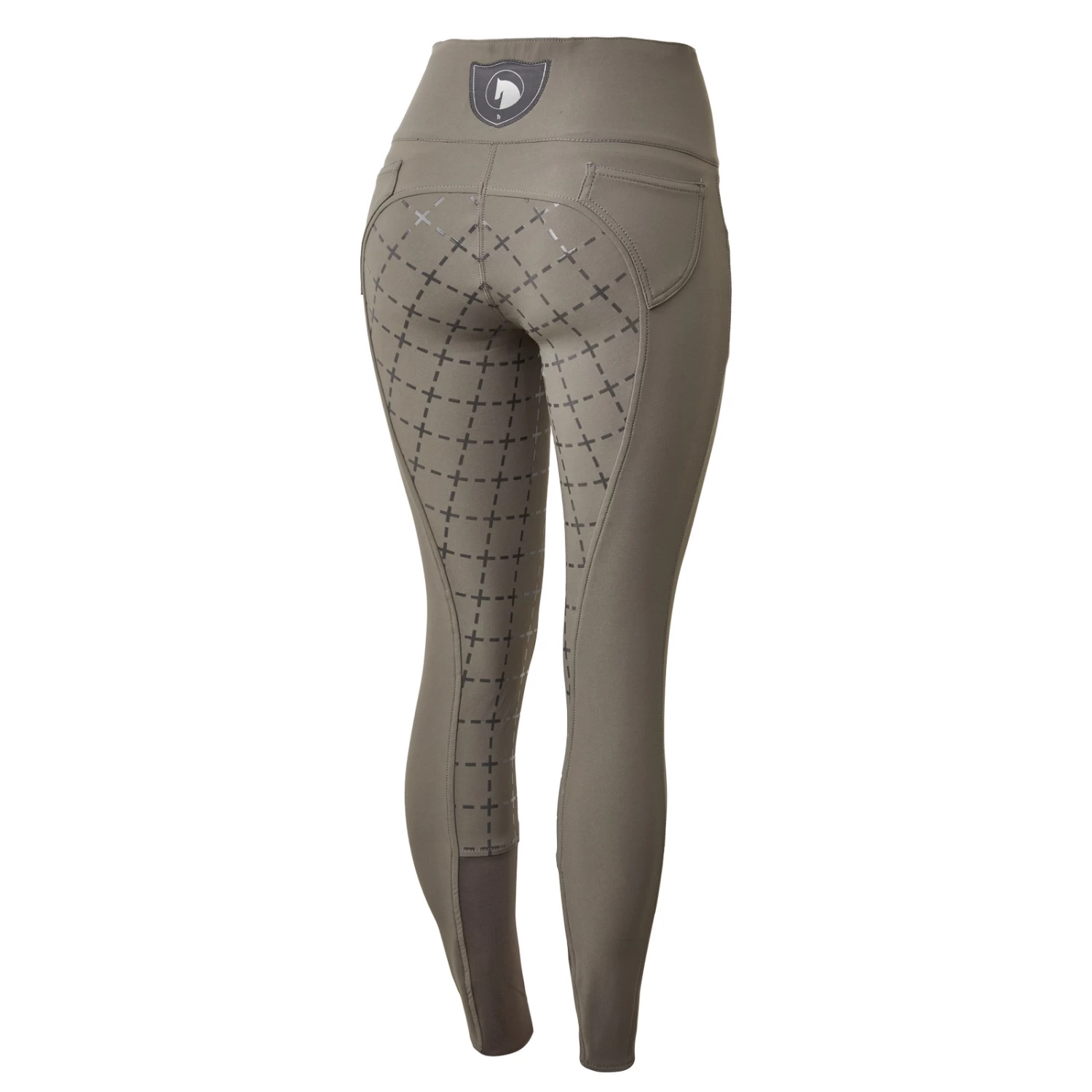 Horze Desiree Womens Silicone Full Seat Hybrid Breeches - Castle Rock Dark Grey - Image 3