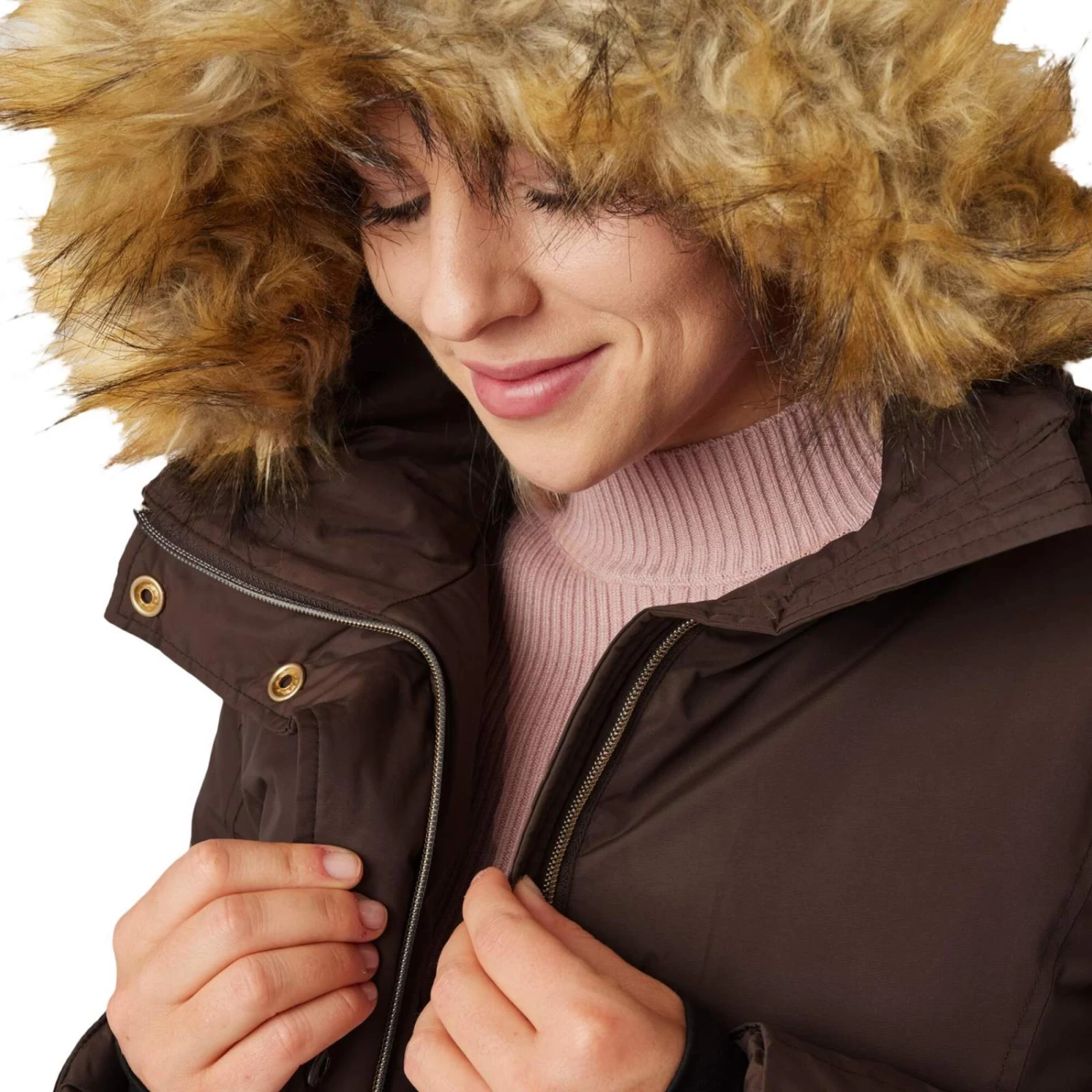 Horze Mikaela Womens Parka Winter Jacket - Chocolate Martini - Image 5