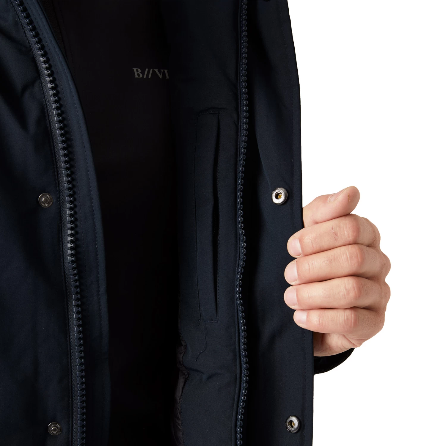 B Vertigo Garren Mens Winter Parka Jacket - Dark Navy - Image 9