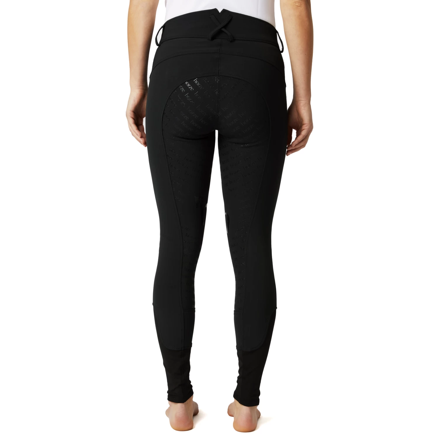 Melody Womens High Waist Micro Silicone Full Seat Breeches - Black - Image 5