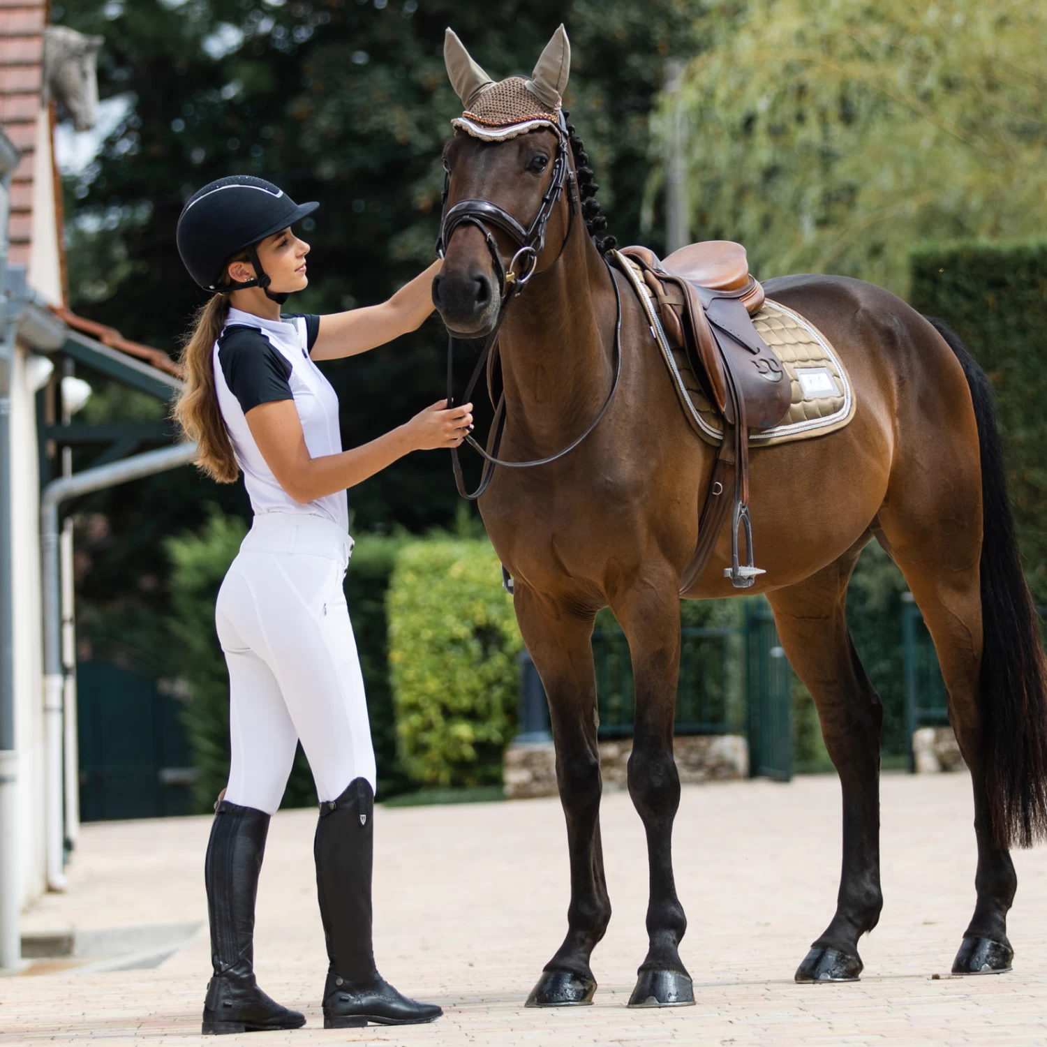 Horze Clermont Ergonomic Crystal Bridle - Dark Brown - Image 4