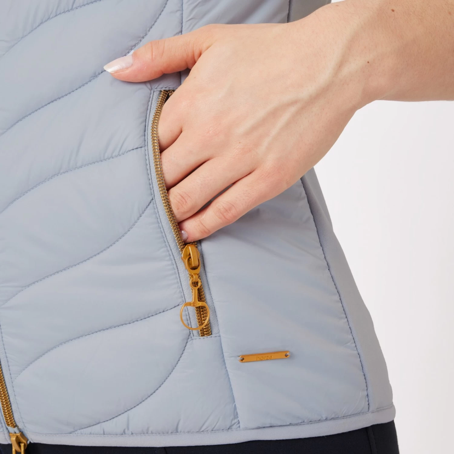 Horze Shannon Womens Light Padded Vest - Grey Dawn - Image 7