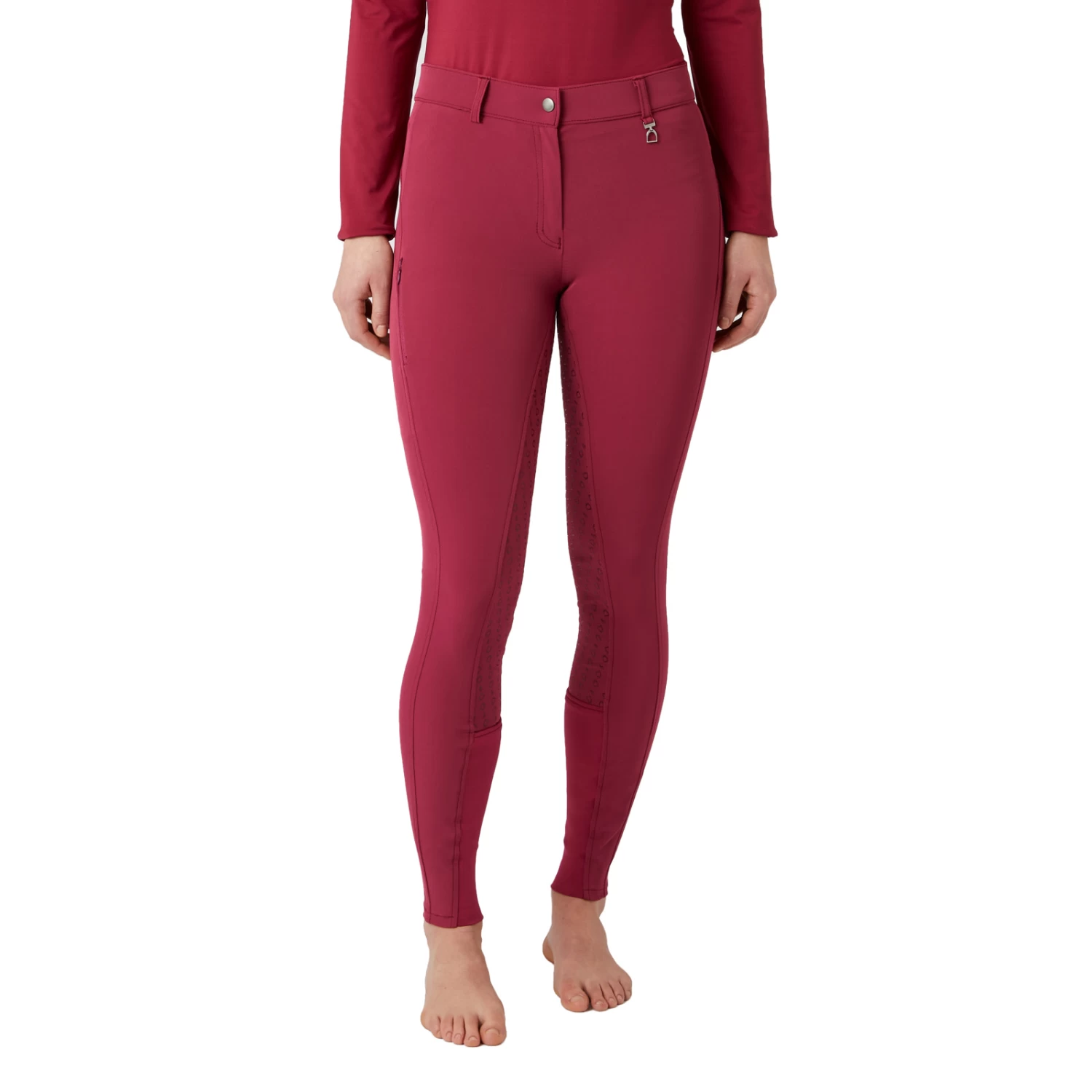 Horze Mila Womens High-Rise Full Seat Breeches - Anemone Dark Pink - Image 7