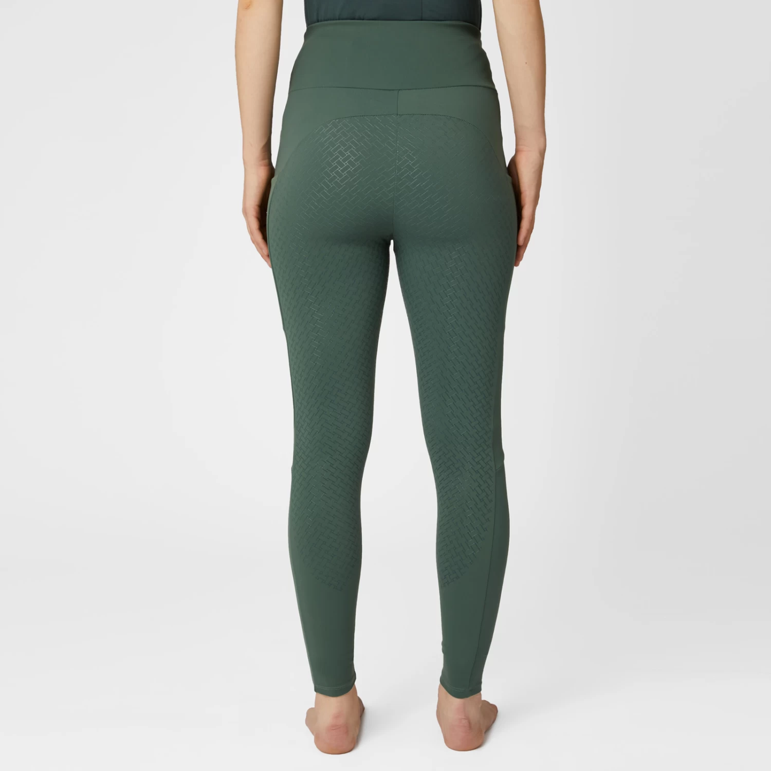 Horze Ginny Womens Maternity Full Seat Tights - Cilantro Green - Image 4