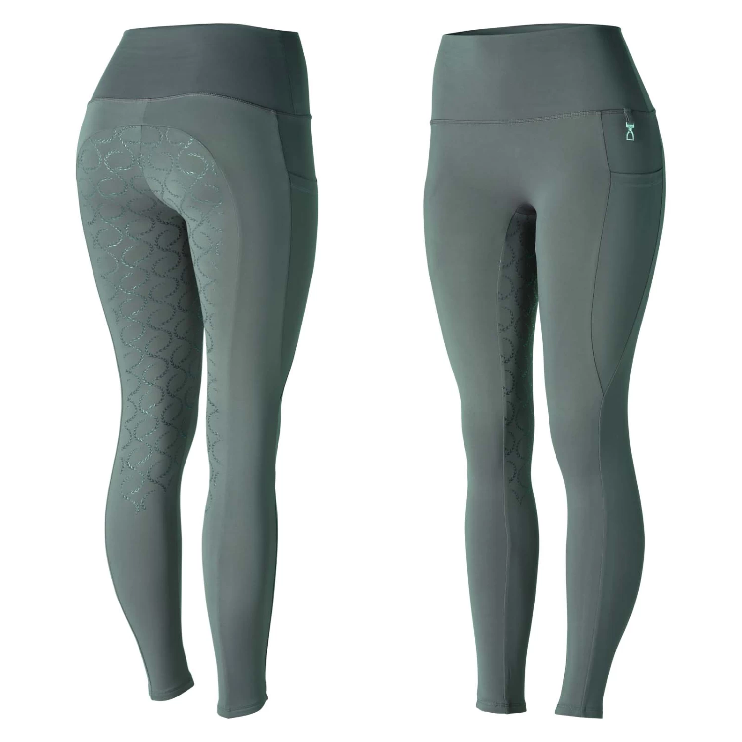 Horze Gillian Womens Silicone Full Seat Tights - Dark Navy - Image 15