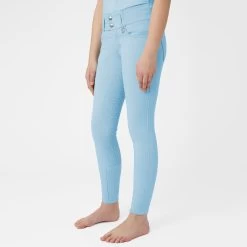 Horze Tara Kids High Waist Full Seat Breeches - Corydalis Light Blue