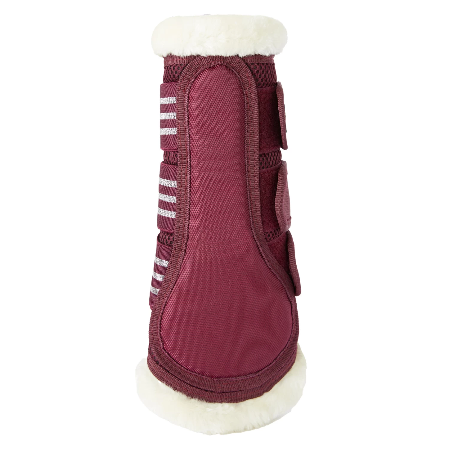 Horze Lincoln Faux Fur Brushing Boots - Merlot - Image 5