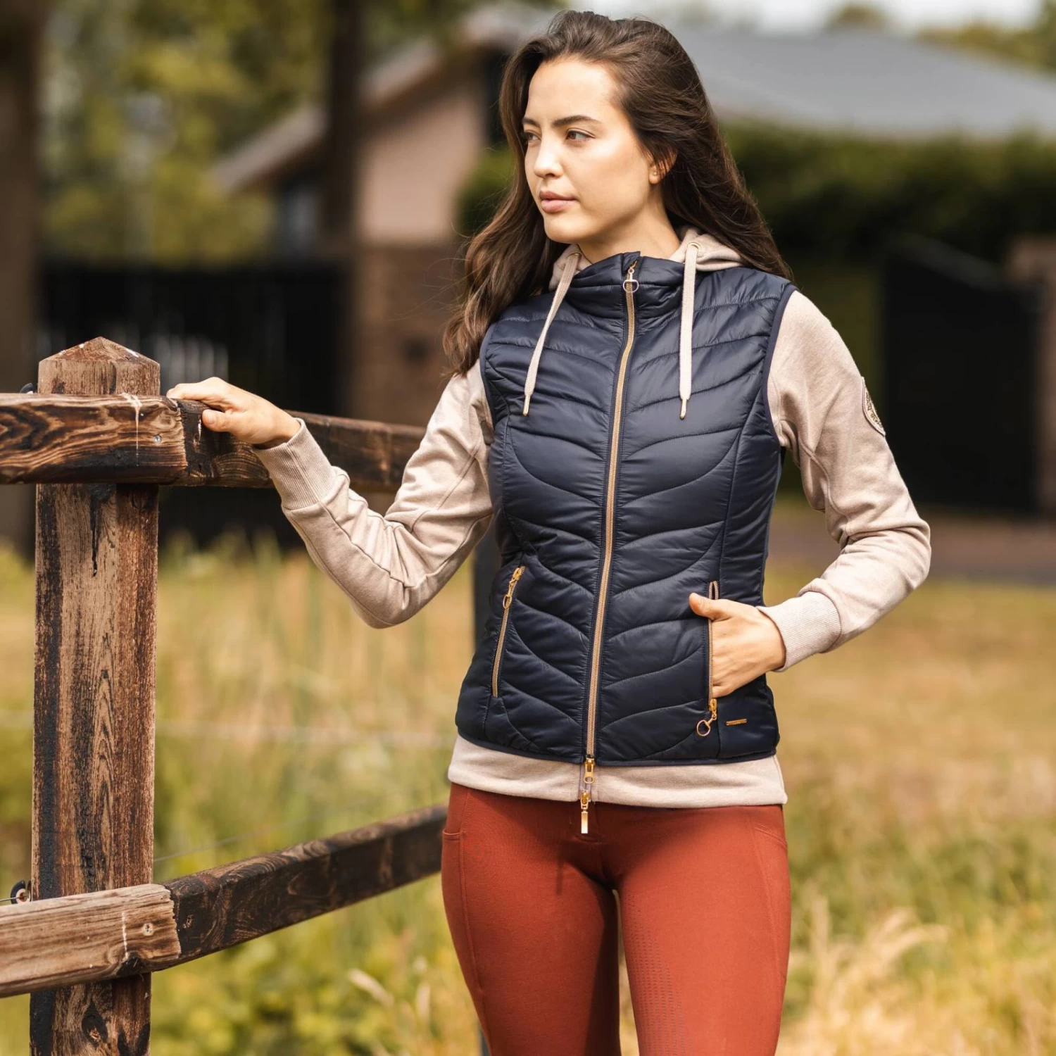 Horze Shannon Womens Light Padded Vest - Dark Navy - Image 5