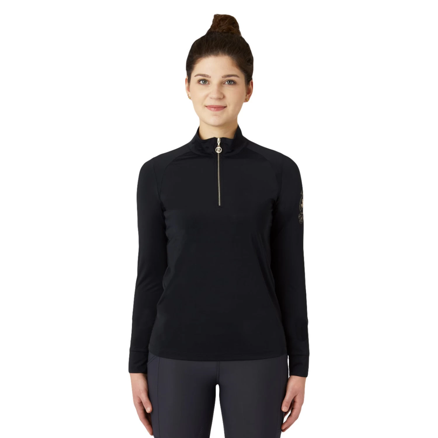 B Vertigo Sidney Womens Long Sleeved Ventilated Half Zip Shirt - Anthracite Grey - Image 5