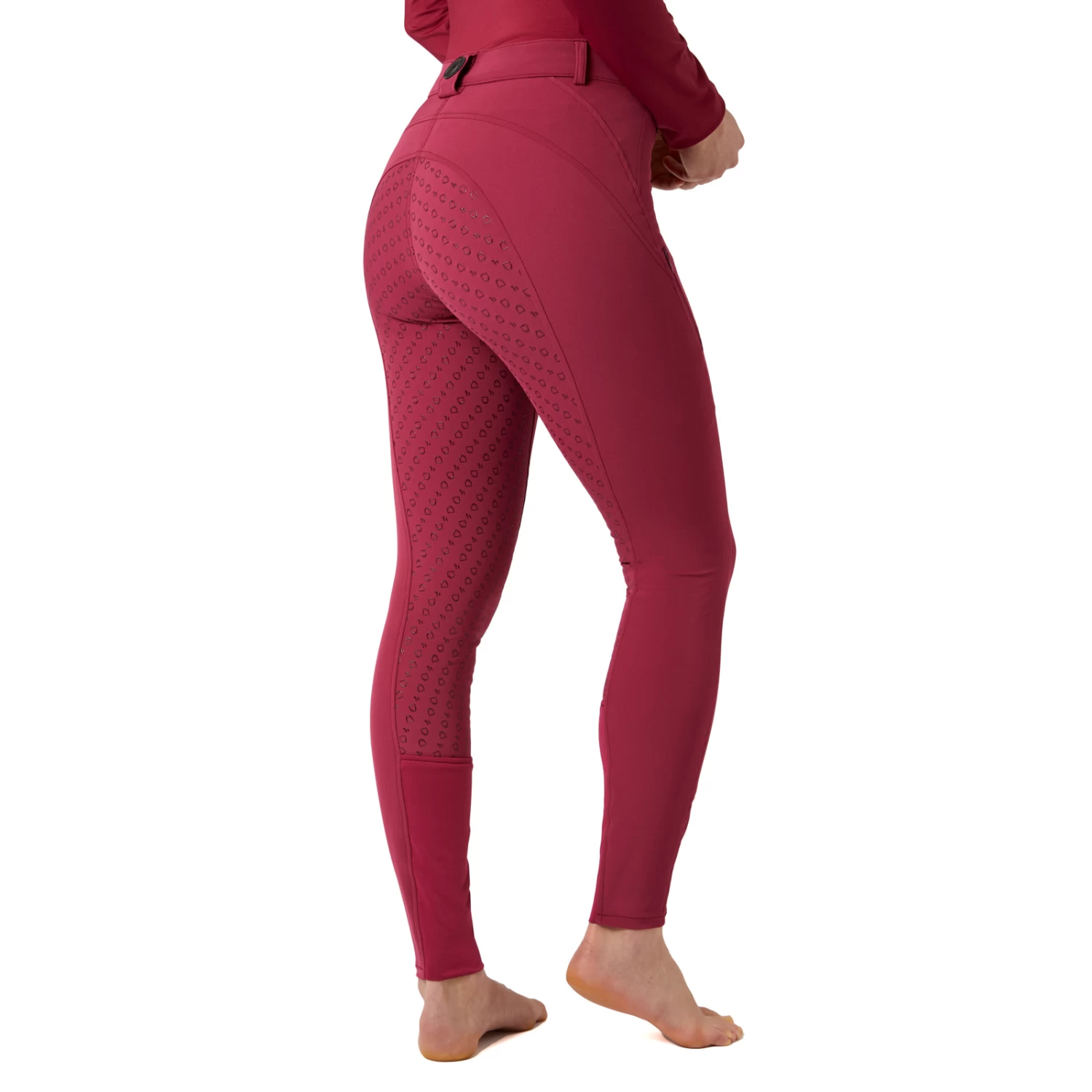 Horze Mila Womens High-Rise Full Seat Breeches - Anemone Dark Pink - Image 8