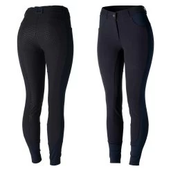 Horze Saphira Womens Ventilated Full Seat Breeches - Dark Navy