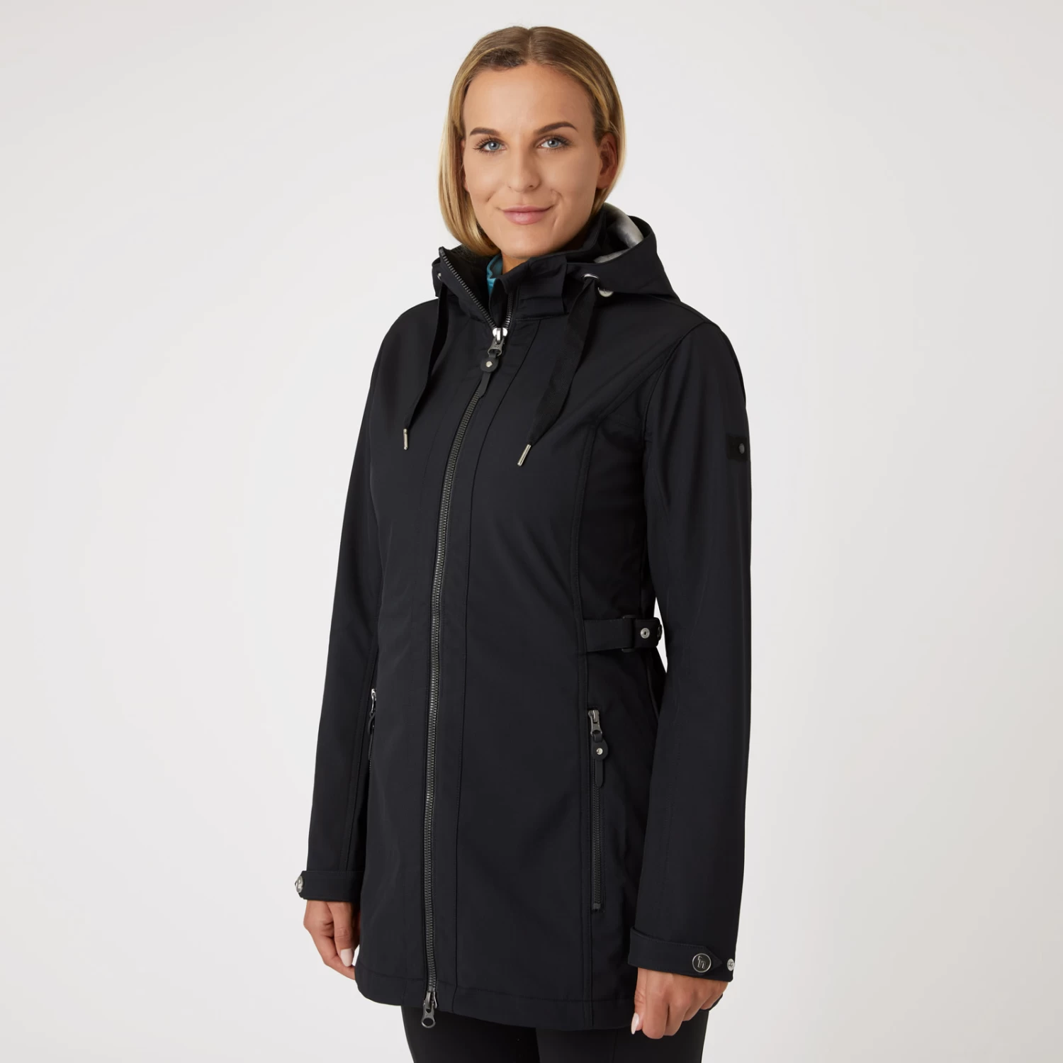 Horze Freya Womens Long Softshell Jacket - Black - Image 5