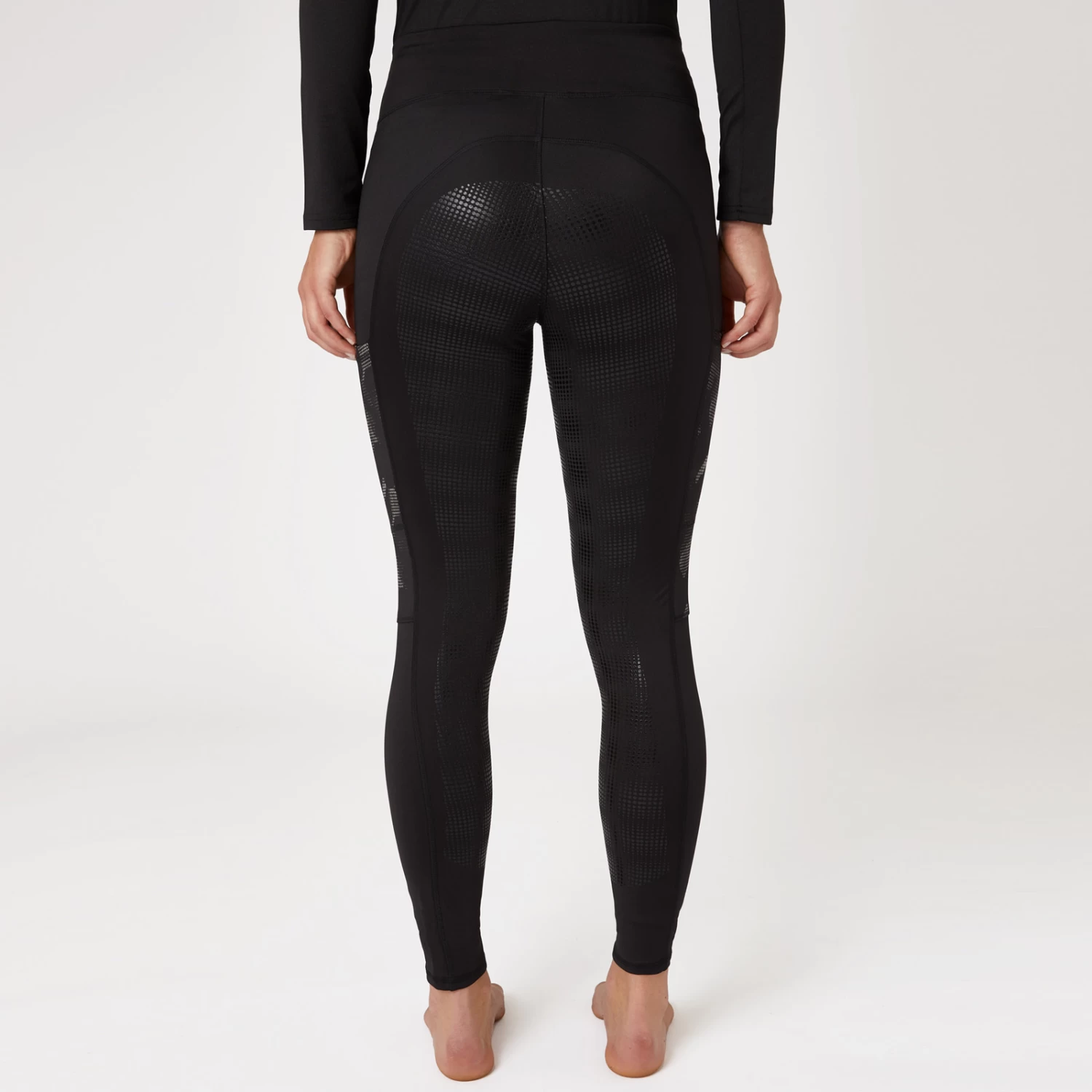 Horze Luminox Womens Tights With Reflective Print - Black - Image 7