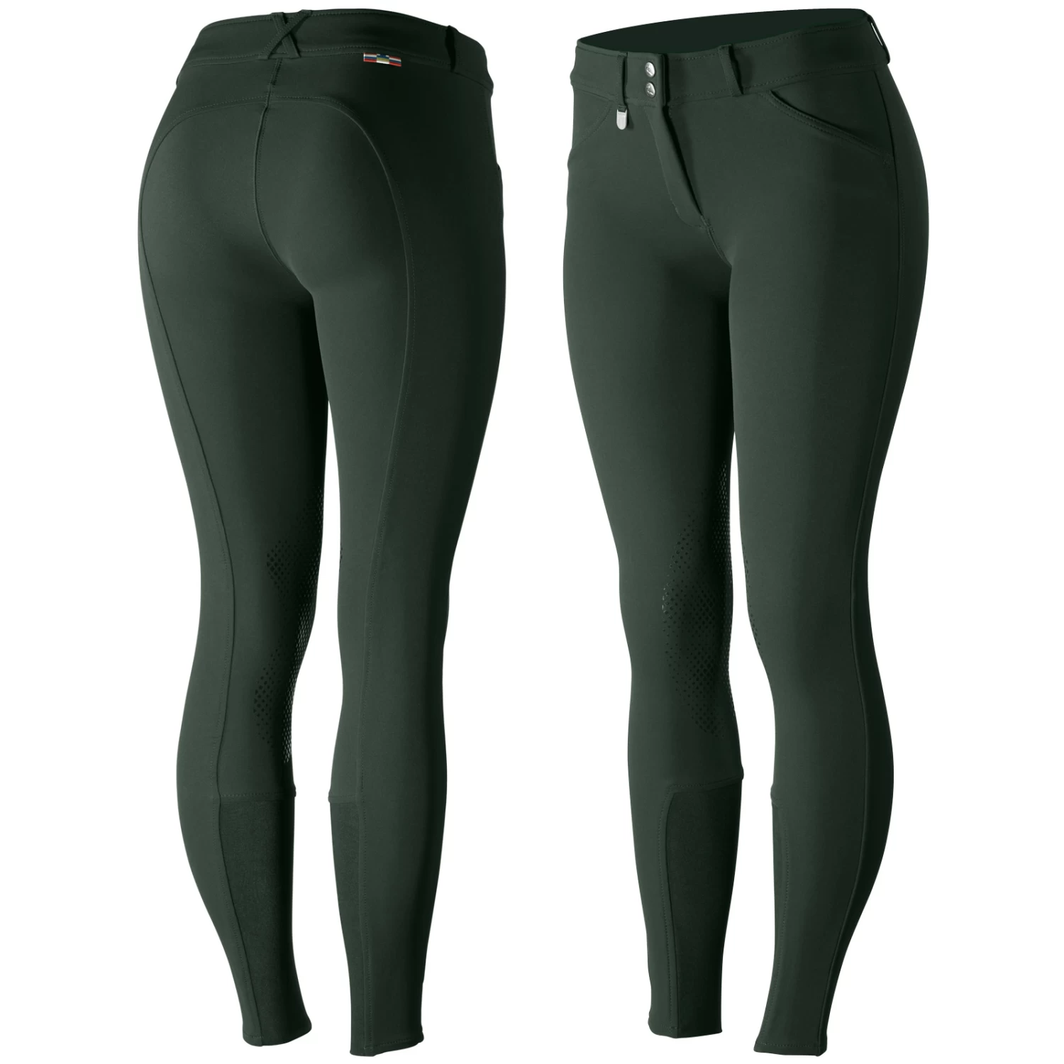 Horze Grand Prix Womens Silicone Knee Patch Breeches - Peacoat Dark Blue - Image 13