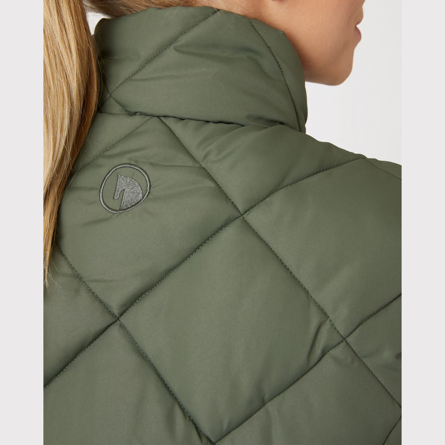 Horze Carola Womens Padded Vest - Beetle Khaki Green - Image 7