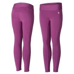 Horze Active Kids Silicone Full Seat Winter Tights - Arty Purple