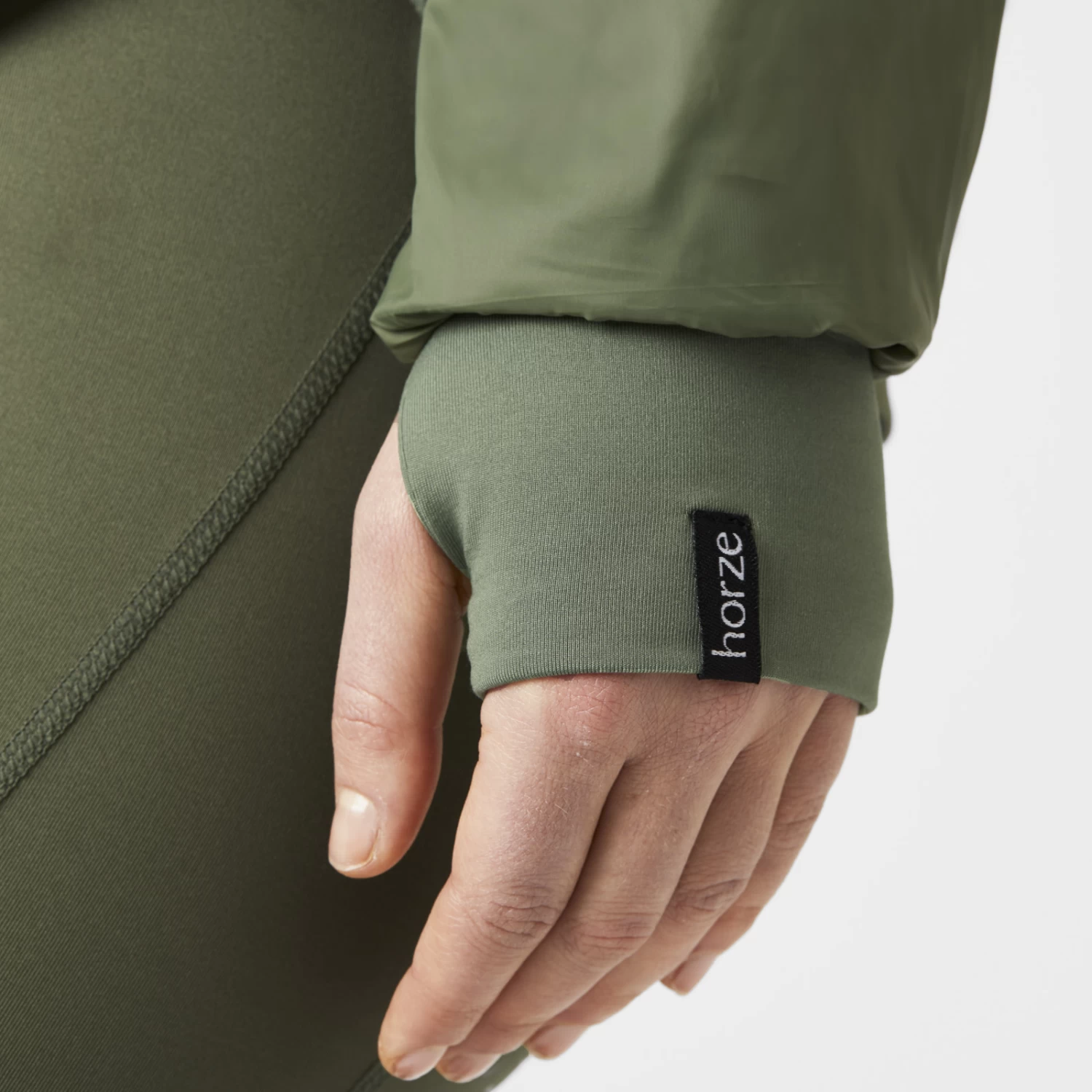 Horze Annika Womens Fleece Lined Pullover Jacket - Olivine Green - Image 7