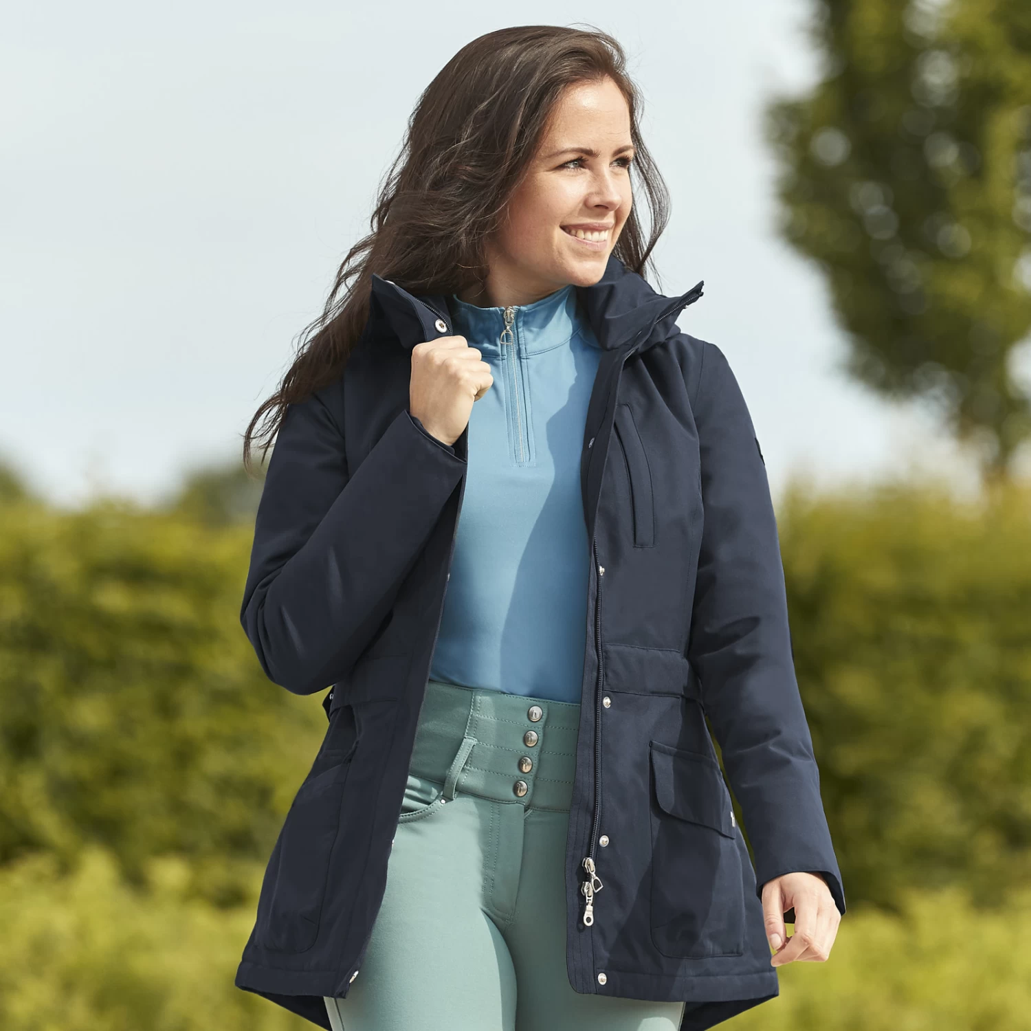 Horze Jadine Womens Winter Jacket - Dark Navy - Image 2