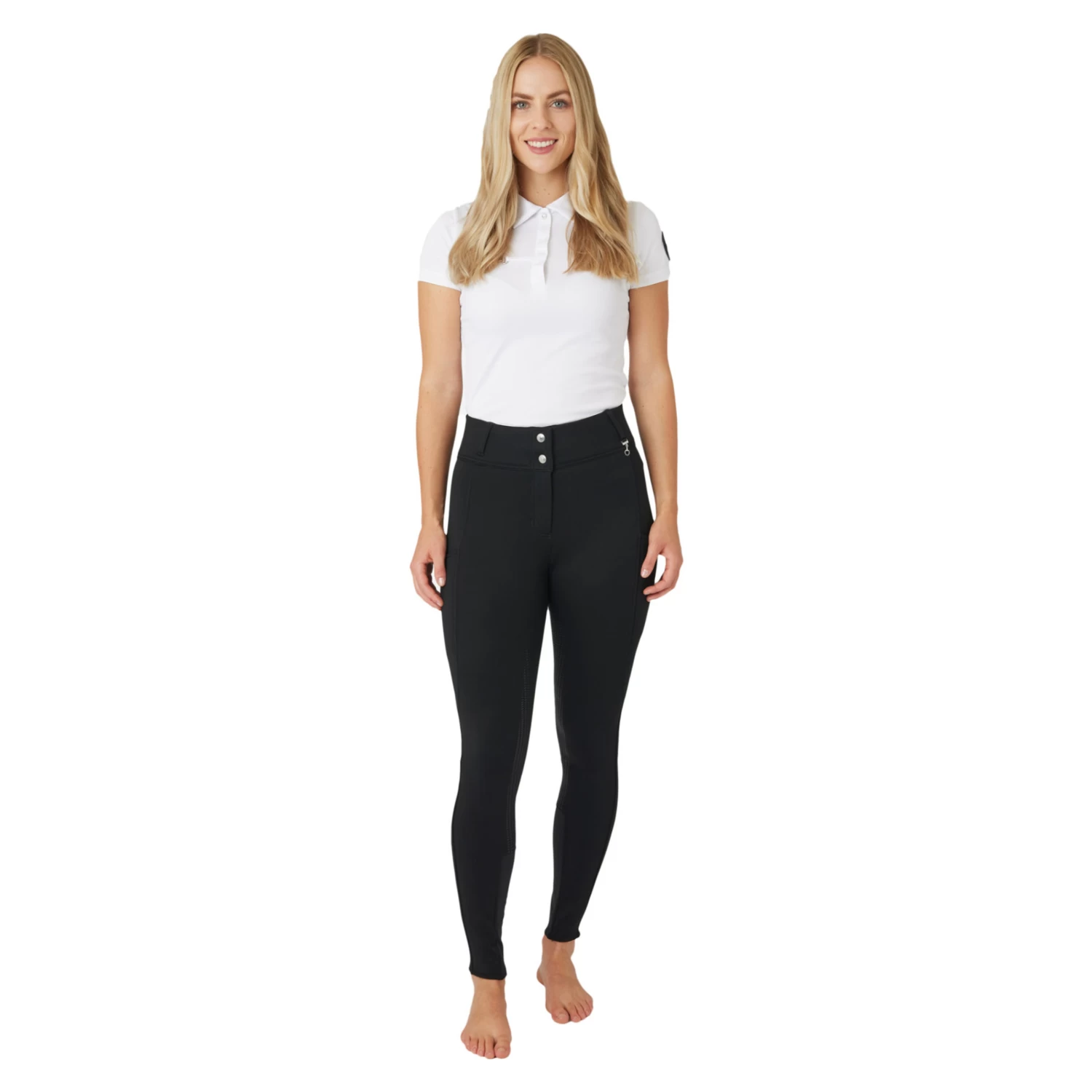 Horze Mira Womens Thermo Full Seat Breeches - Black - Image 7