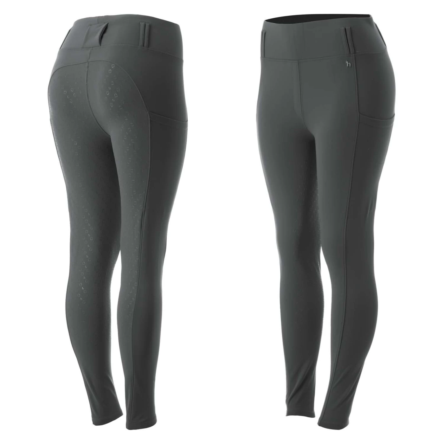 Horze Everly Womens Full Seat Winter Riding Tights - Grey Ridge Purple - Image 8