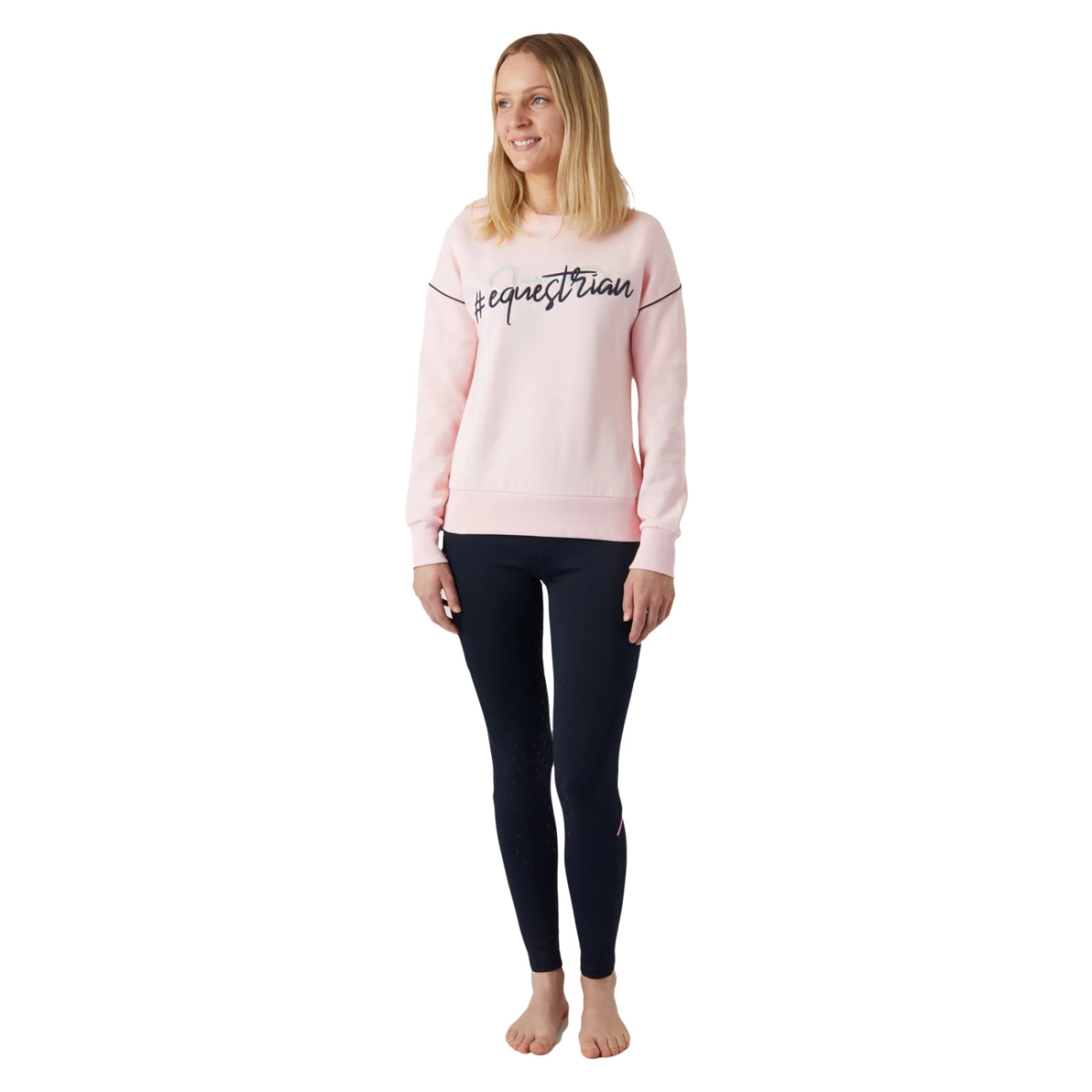 Horze Ashlyn Young Rider Crew Neck Sweater - Mauve Chalk (Pink) - Image 4