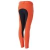 Horze Active Kids Silicone Full Seat Breeches - Mandarine Orange/Dark Navy
